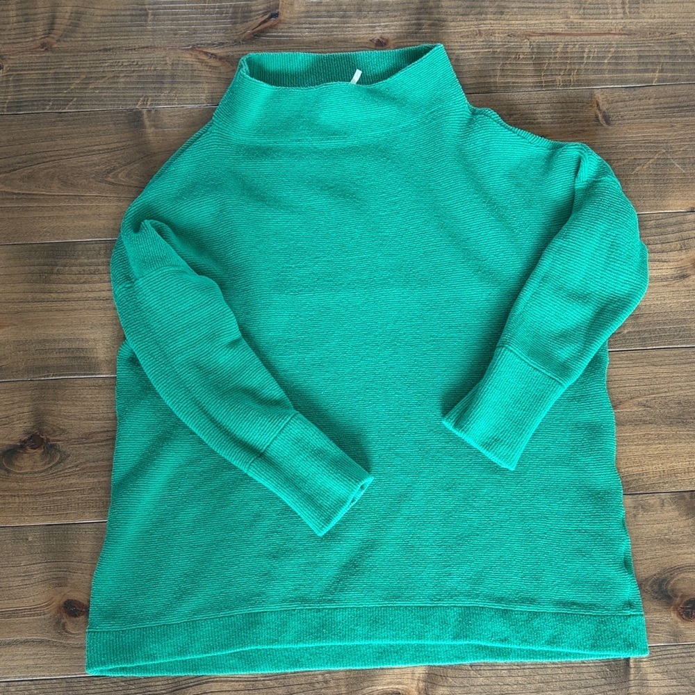 Free People Teal Mock/Turtleneck Sweater